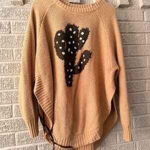 Cozy Tan Cactus Sweater